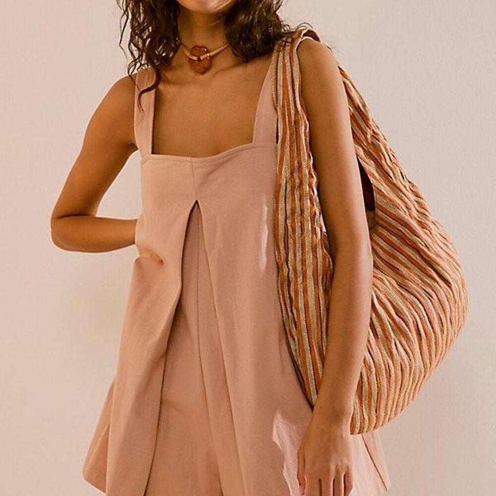 Free-people Women's Pink and Tan Playsuit-romper